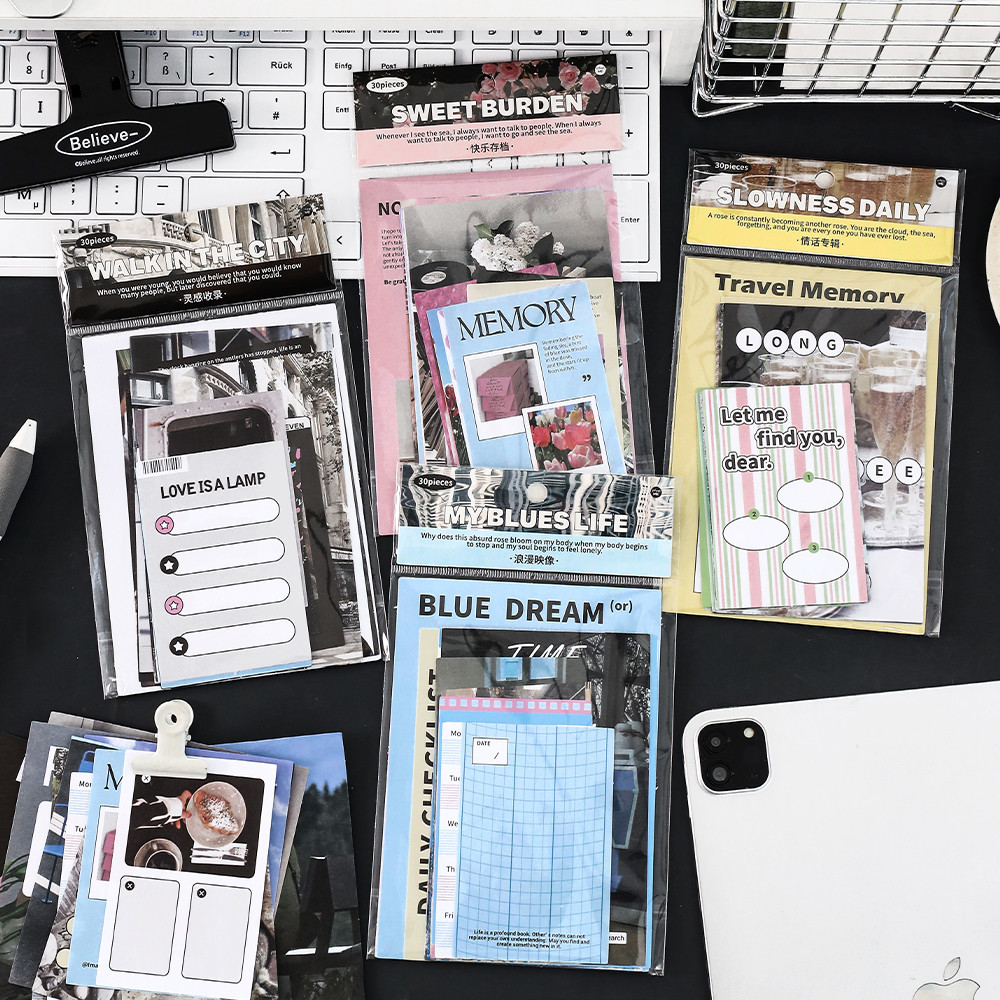 

30pcs INS Daily fragments Photography style Material Paper for Junk Journal Decor DIY Scrapbooking