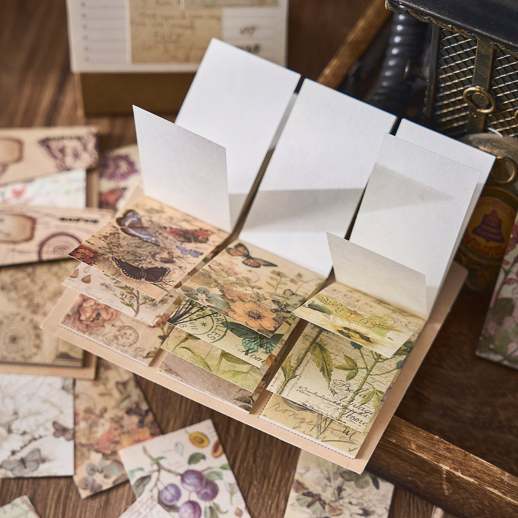 

Journamm 60Sheets Notepad Scrapbook Paper Background Craft Paper Collage Junk Journal DIY Album