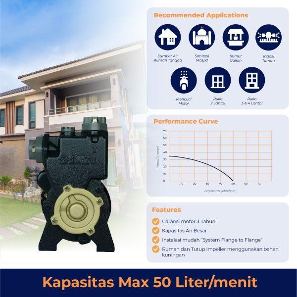 Laris Shimizu Ps-226 Bit Pompa Air Sumur Dangkal Non Otomatis 200W