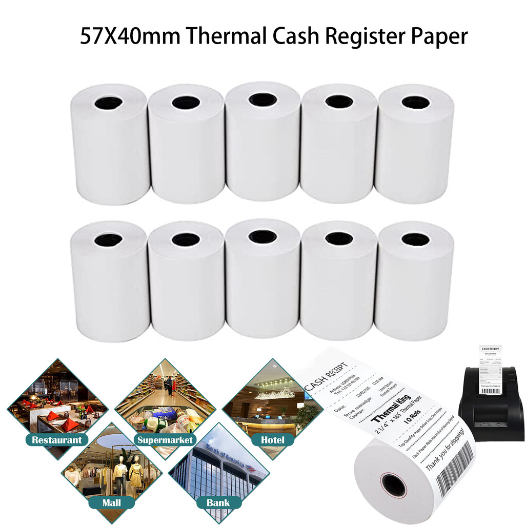 

Cash Register Thermal Paper Rolls 57x40mm Receipt paper rolls Point of Sale Thermal printer paper