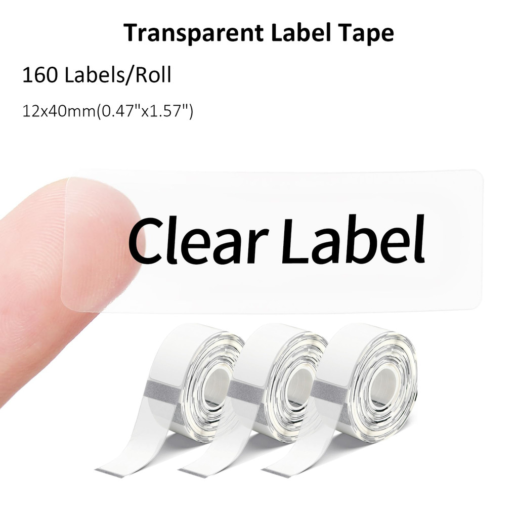 

D30 Clear Label D30 Transparent Thermal Label Tape 12mmx40mm Compatible with D30 Printer Adhesive