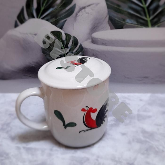 Mug Ayam /Mug dengan tutup /Mug Keramik