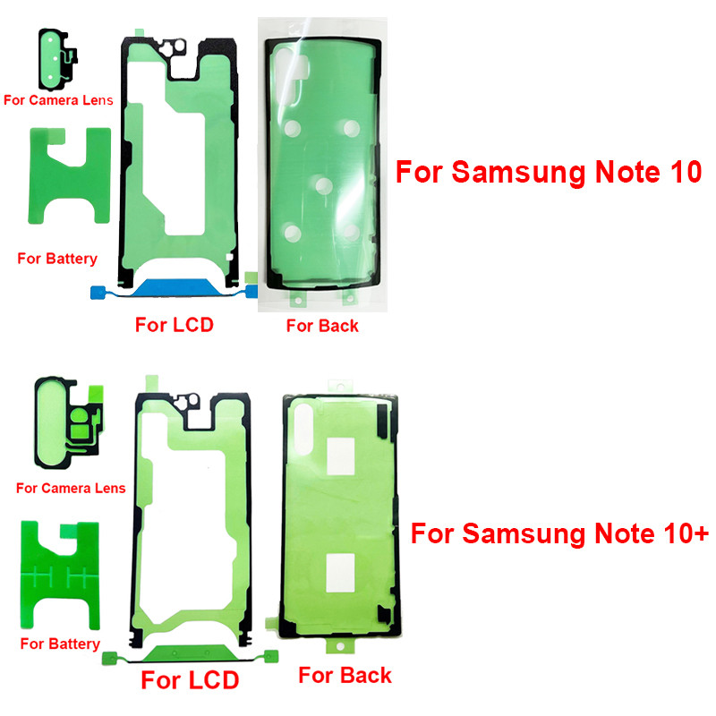 For Samsung Galaxy Note 10 Note 10 Plus FullSet Adhesive LCD Screen  Camera Lens Back Battery Cover 