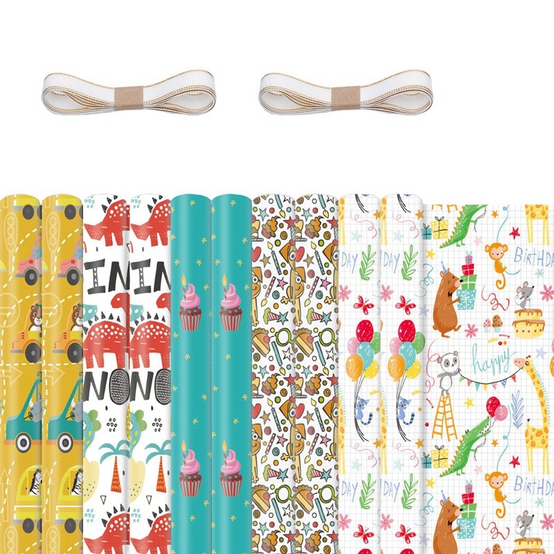 

10Pcs Wrapping Paper Sheets For Kids,Birthday Party Wrapping Paper Gift Wrap Papers,Present Gift