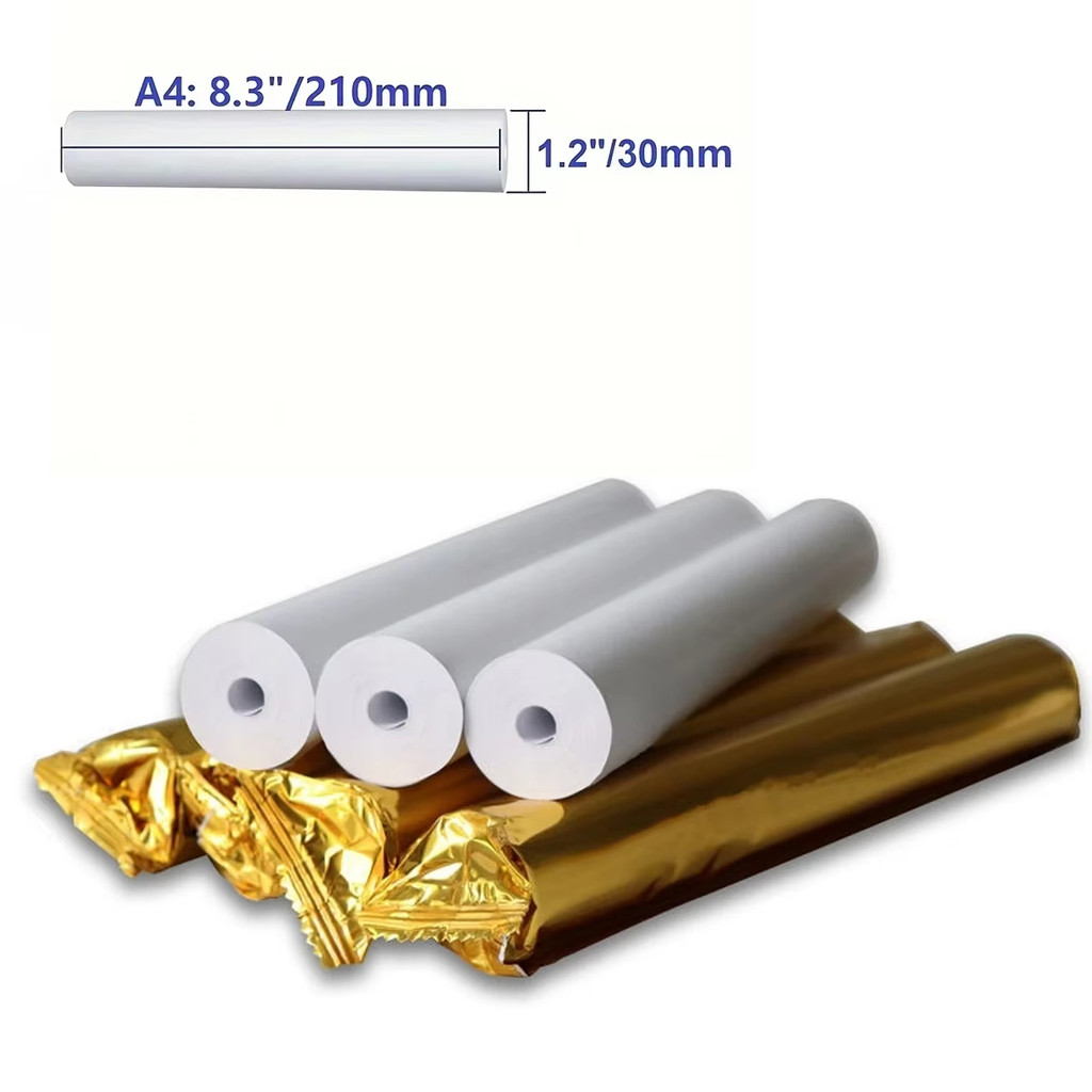 

6 Rolls A4 Thermal Paper 210mm Width Diameter 30mm Printer Paper Fit for Peripage A40 Phomemo M08F