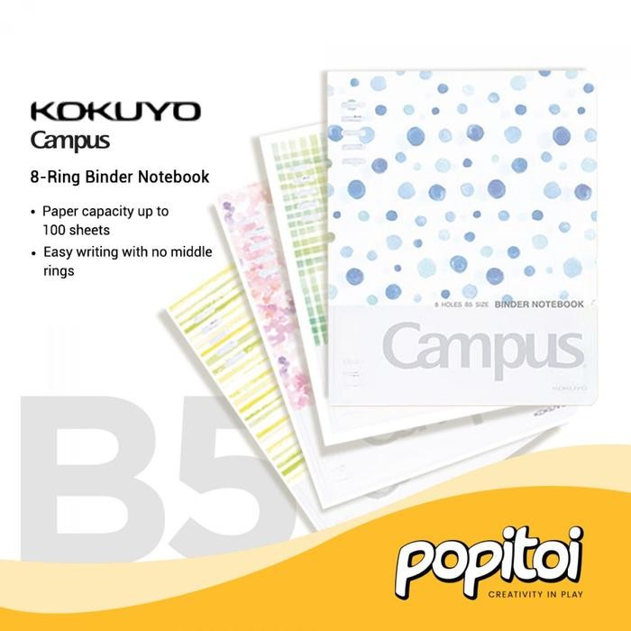 

Kokuyo Campus 8-Ring Loose Leaf Binder Watercolor Whispers Series A5 B5 Notebook Buku Warna Warni