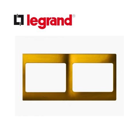 Legrand Frame Mallia 2 Gang Brass 281625