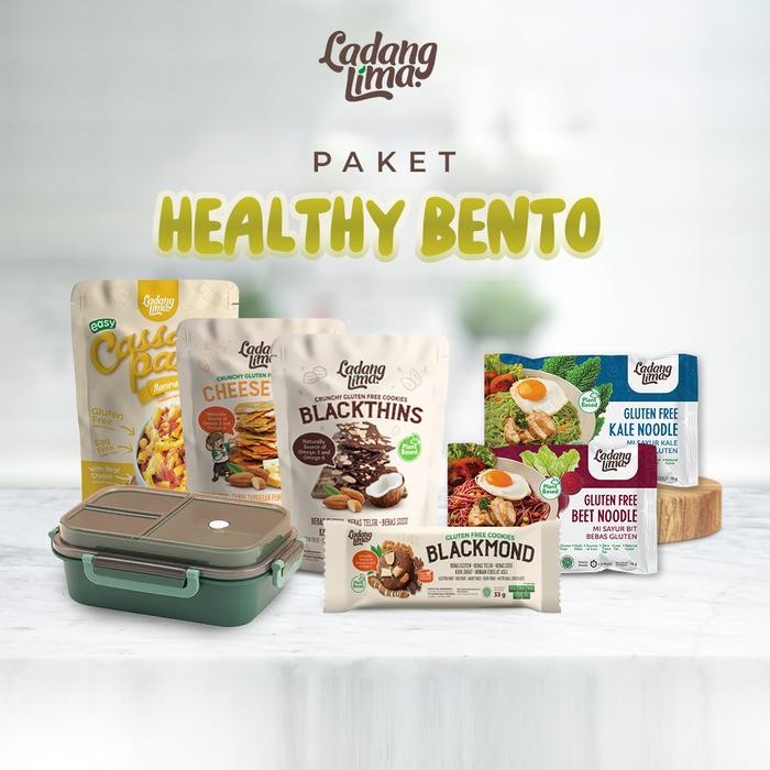 

PAKET HEALTHY BENTO (Free Lunch Box) - Ladang Lima Gluten Free & Healthy Food Cookies Coklat
