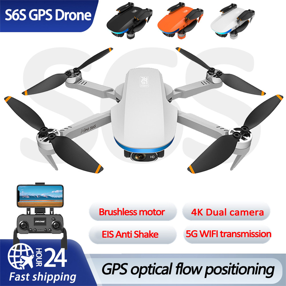 IMPORT S6S Brushless Drone 4K Dual Camera EIS Anti Shake Photography Aircraft PFV GPS Optical Flow