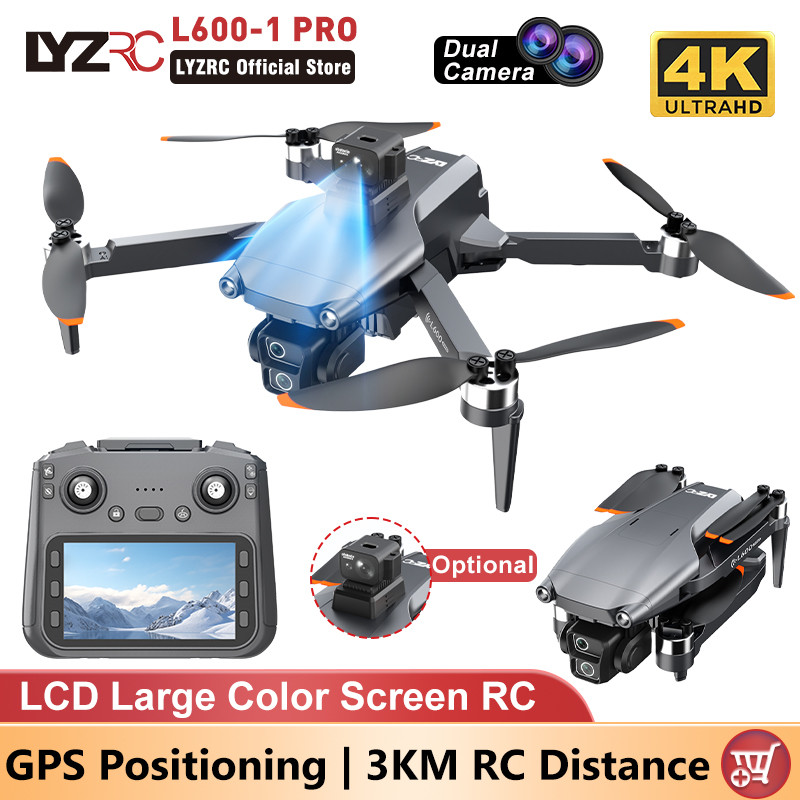 IMPORT LYZRC L600-1 PRO LCD Color Screen RC Professional 4K Camera Drone GPS Positioning Brushless