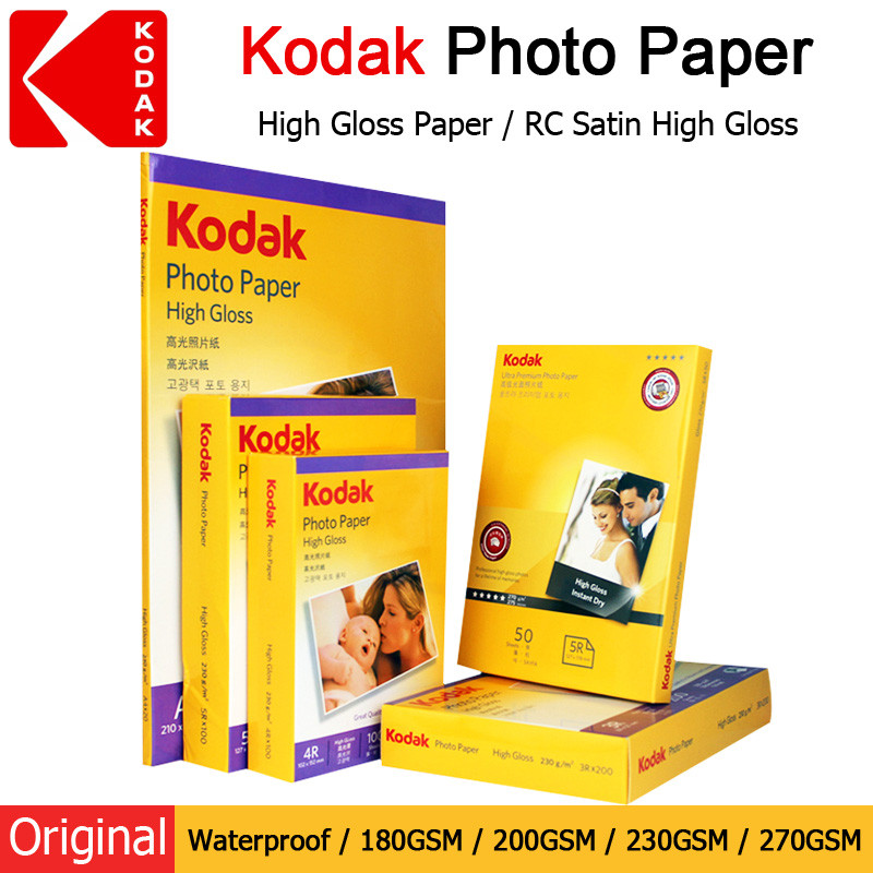 

Original KODAK Printer Paper 20/50/100/200 A3/A4/A6 Photo Letter Size Sheets Inkjet Instant Dry And