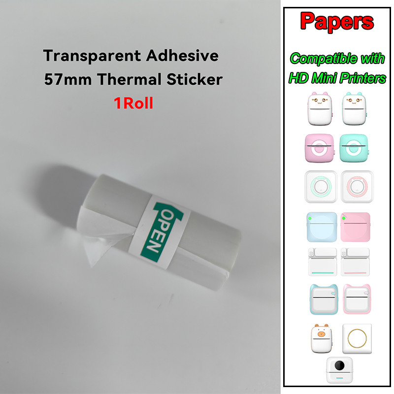 

Transparent Photo Paper Thermal Printing for Instant HD Mini Portable Printer Self-Adhesive Colored