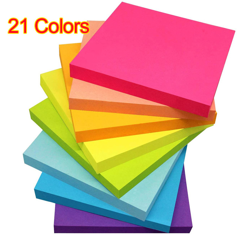 

100 Sheets/pack Colorful Sticky Notes Stickers Index Memo Pad Self-Stick Pads for Home Office