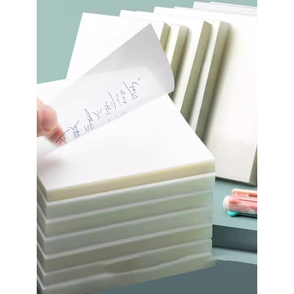 

250PCS PET Transparent Sticky Notes Perspective Waterproof Clear Fluorescence Memo Pad Stationery