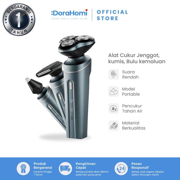 [Bisa Cod] Dorahomi Mesin Cukur Jenggot Pencukur Kumis Bulu Kemaluan Hidung