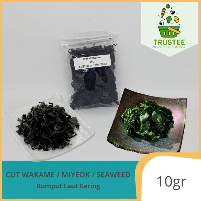 

New Cut Wakame Rumput laut kering / Dried Seaweed / Miyeok Myeok Miso soup 10gr