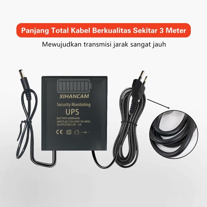 (Allthebest) XIHANCAM UPS Mini Travel Adaptor Cctv Baterai Internal DC 12V 2A