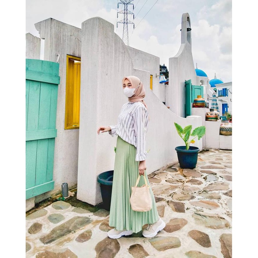 (Allthebest) ROK PLISKET 100 CM / ROK PLISKET PANJANG / ROK REMPEL / ROK LIPET
