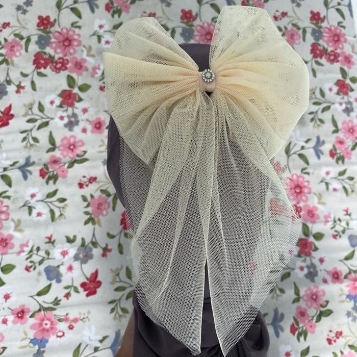 (Allthebest) Pita Hiasan Hijab Besar Tule bros Peniti Kerudung