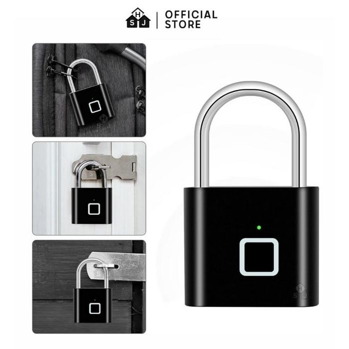 Gembok Fingerprint Sidik Jari Anti Maling Kunci Koper Pagar Pintu / Smart Padlock Fingerprint