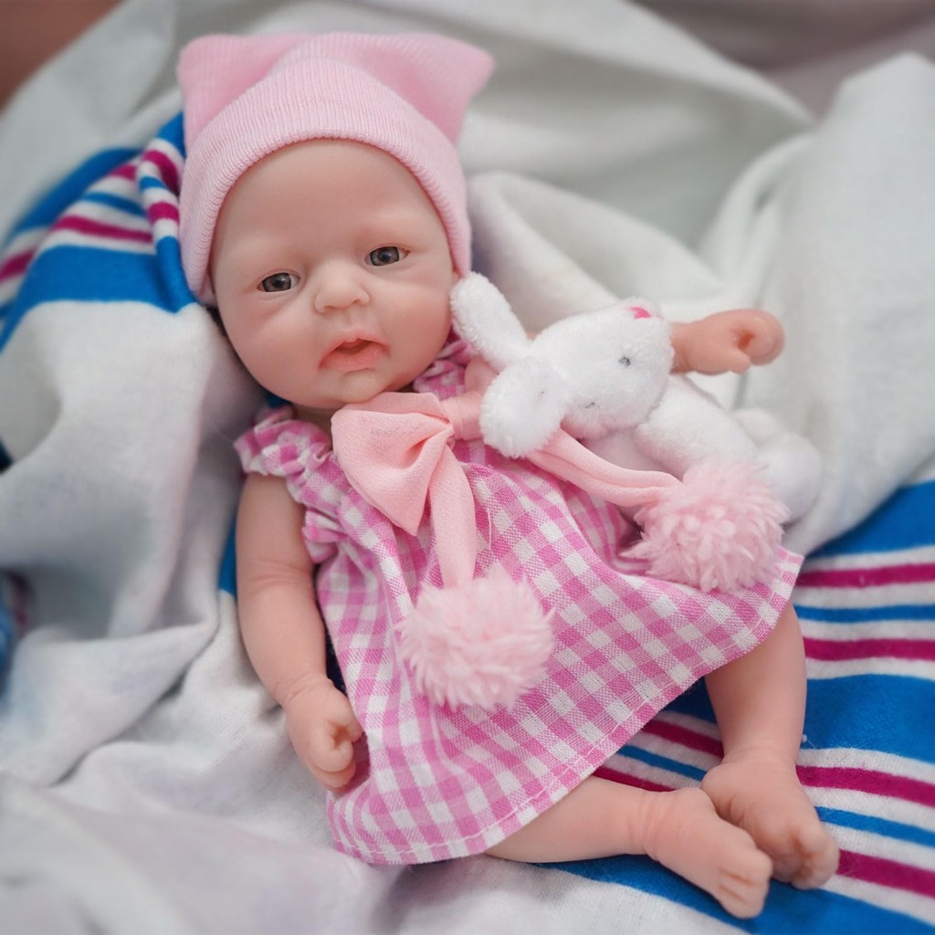 Reborn Baby Doll 7 Inch Silicone Doll Girl Zora Mini Realistic Newborn Baby Dolls Silicone Full Body
