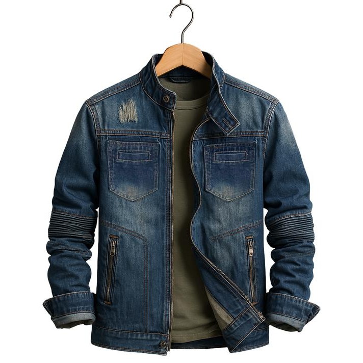 Jaket Jeans Biker Denim Pria Wanita Terbaru Blazer Keren Distro