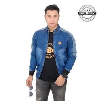 THE BERY JAKET-JAKET DENIM LOGO KULIT-JAKET PRIA KEREN