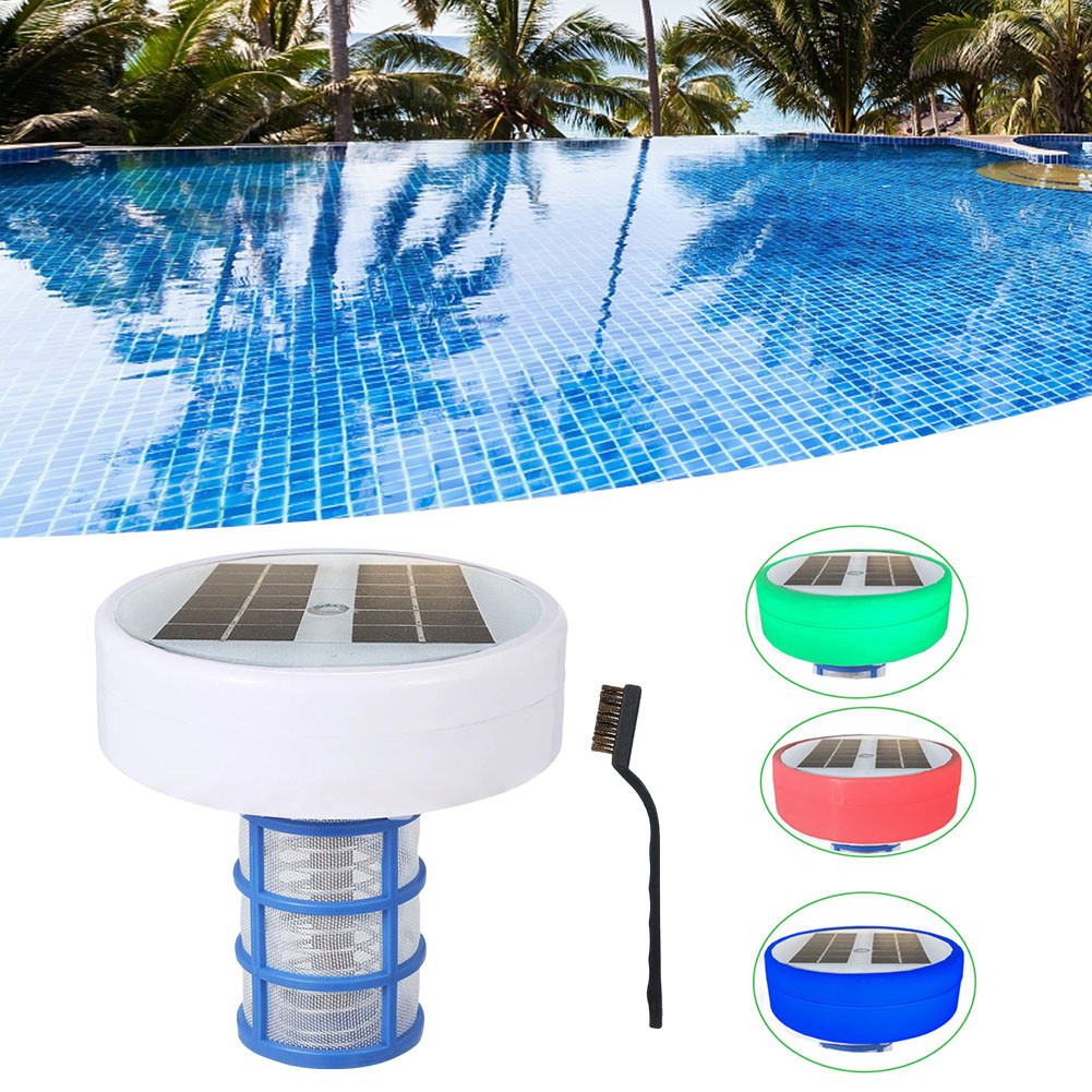 Solar Pool Ionizer Pool Purifier Copper Anode Floating Pool Cleaner with RGB Light Water Cleaner