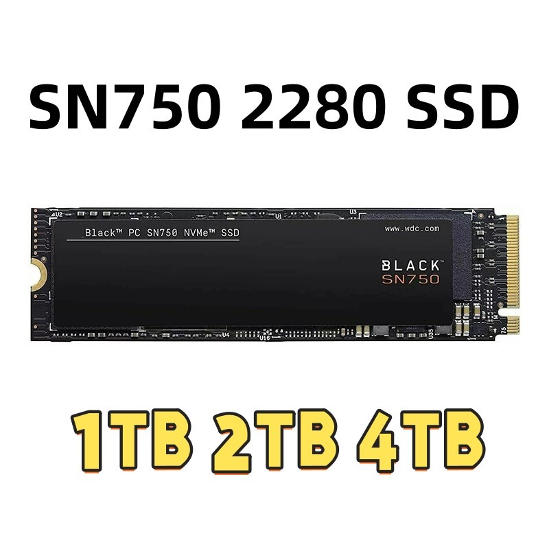 Original Brand SN750 4TB 2TB 1TB 500GB PCIE 3.0 M.2 NVME 2280 SSD Solid State Drive Internal SSD FOR