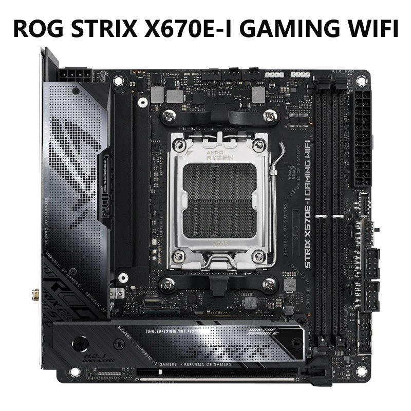 ASUS ROG STRIX X670E-I GAMING WiFi 6E Socket AM5 LGA 1718 AMD Ryzen 7000 Mini-ITX Gaming Motherboard