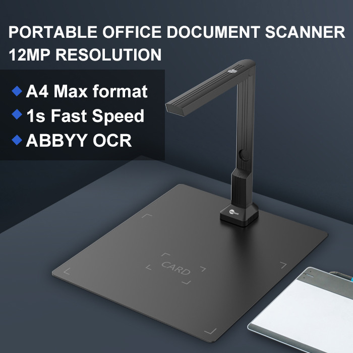 12MP A4 Plastic Document Scanner Portable Office Document Scanner Camera