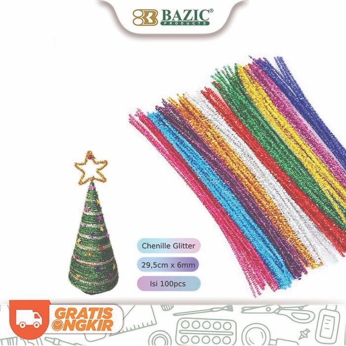 

Bazic Glitter Twist Wire Pipe Chenille Plush - Kawat Beludru