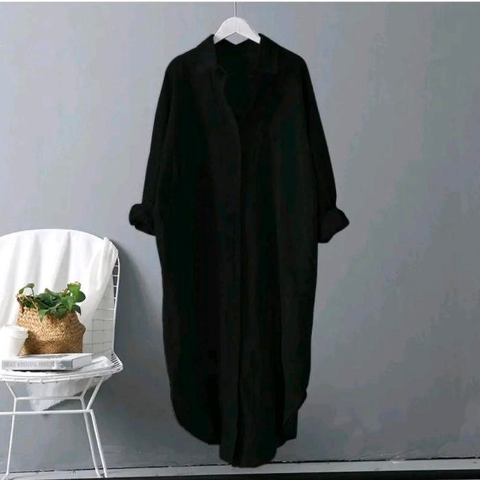 (Allthebest) kemeja tunik wanita crinkle airflow//long tunik wanita terbaru//long tunik wanita jumbo