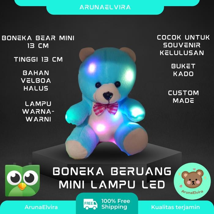 BONEKA Bear MINI lampu bouquet souvenir murah