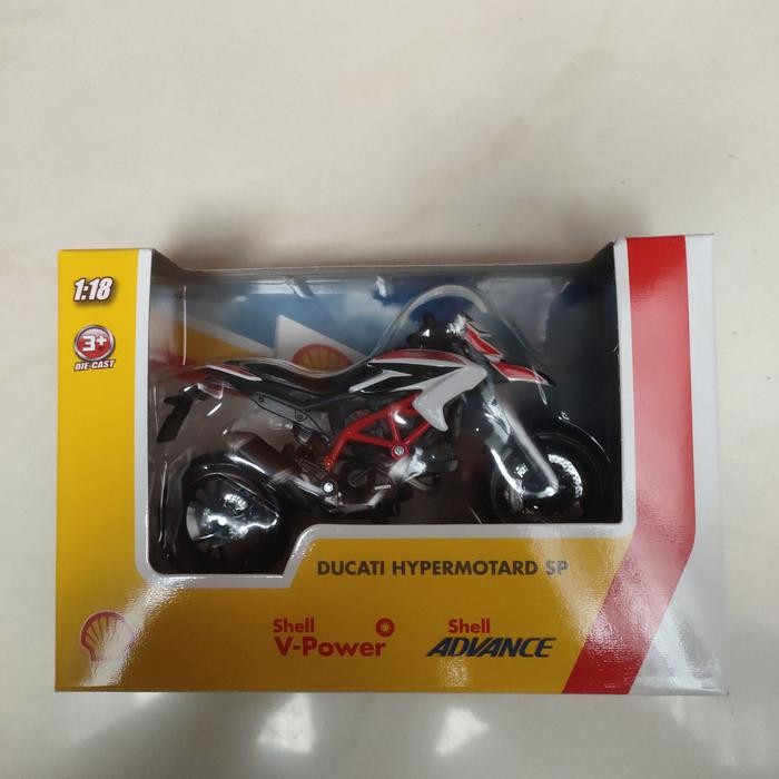 Diecast Mainan Motor Shell Ducati Hypermotard SP Original by Burago