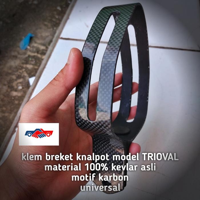 klem breket knalpot TRIOVAL model layang karbon kevlar