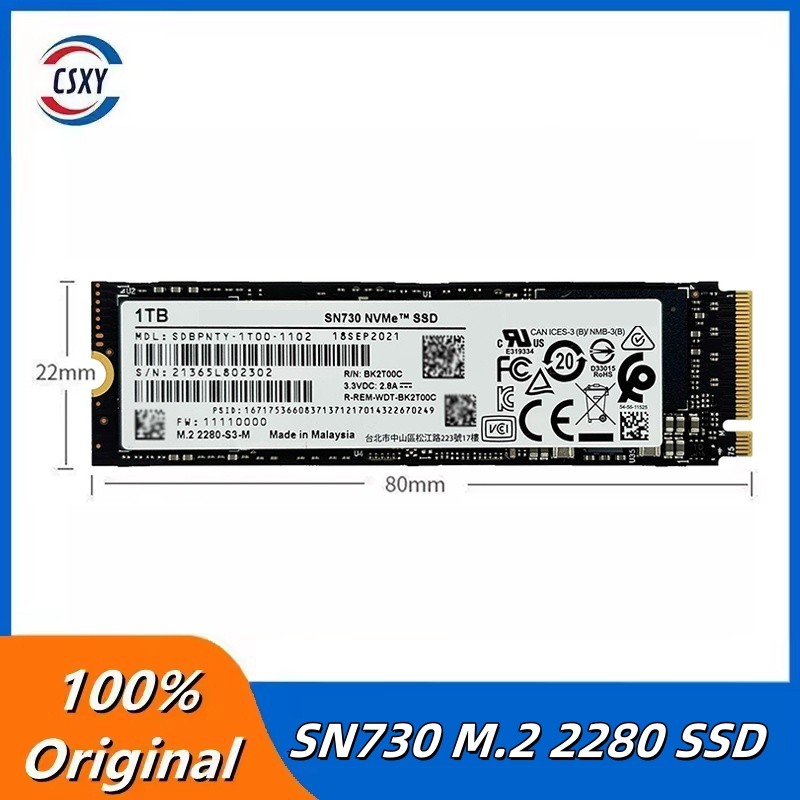 Original Brand SN730 1TB 512GB 256GB M.2 2280 NVME Solid State Drive CIE3.0 M.2 SSD for WD PC