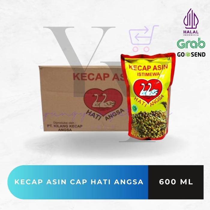 

[REFILL]1 Dus Isi 12 Bungkus Kecap Asin Cap Hati Angsa 600 ml
