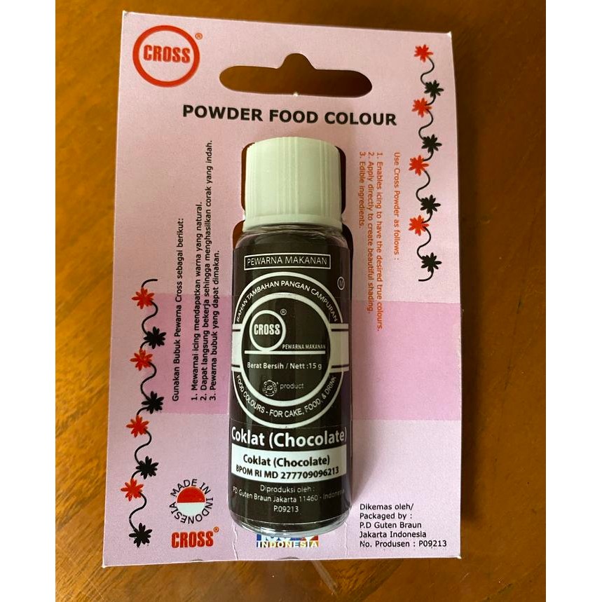 

Cross food coloring powder Chocolate 15gr pewarna bubuk coklat