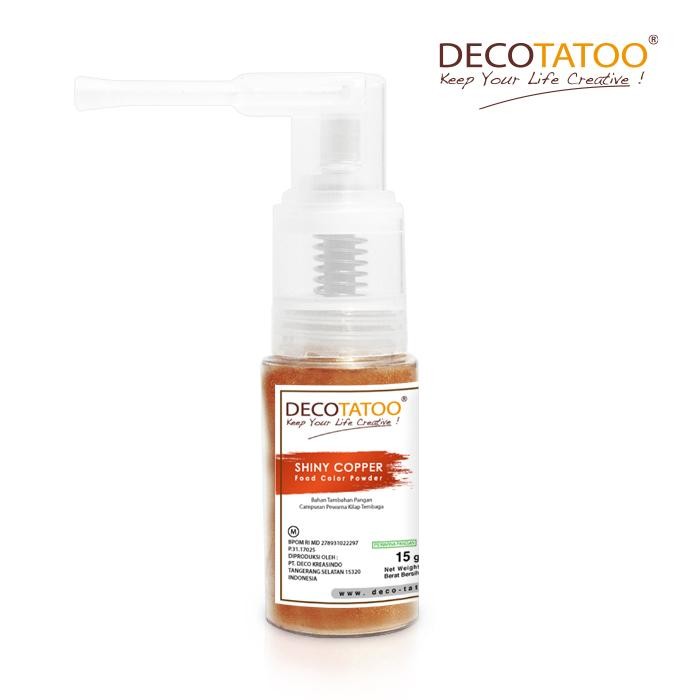 

Decotatoo Shiny COPPER Color powder spray pump 15 gr (pewarna makanan)