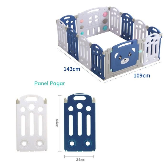 Baby Fence Pagar Bayi Babyroom Pagar Anak Bayi Pagar Playground(10 +2)