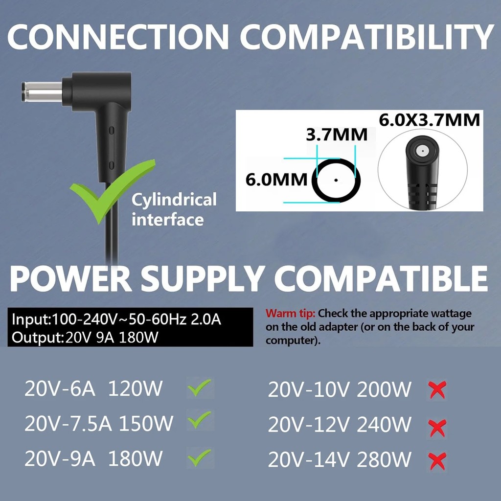 20V 9A 180W Laptop AC Adapter Charger for ASUS TUF Gaming A17 FA706IU FX566II FA706II FA706IC