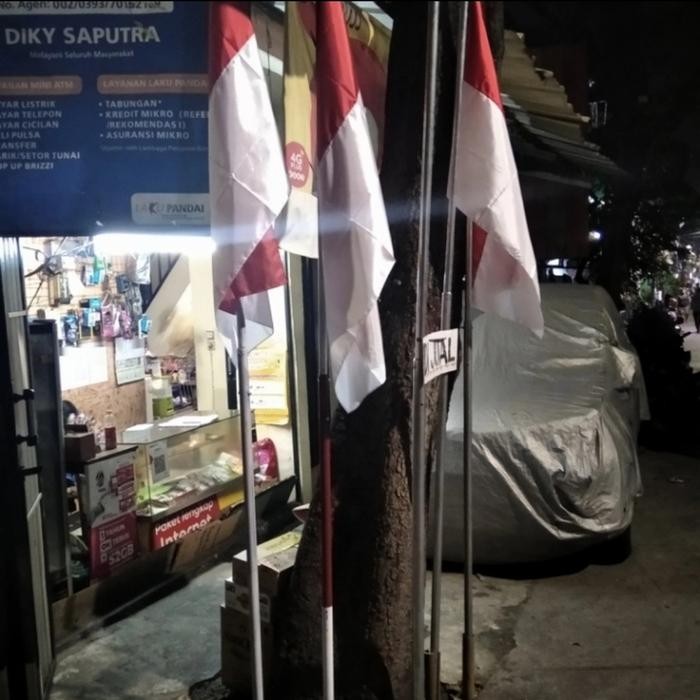 Tiang Bendera Galvanis 3M+Bendera Terbatas