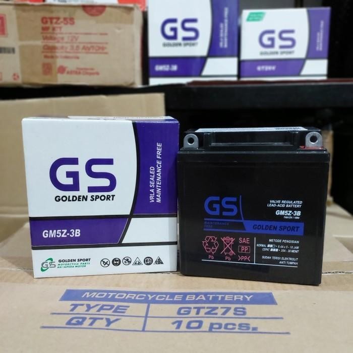 Aki Motor Supra Fit New / Lama, Supra 100Cc Gs Gm5Z-3B Mf Aki Kering -Gratisongkir