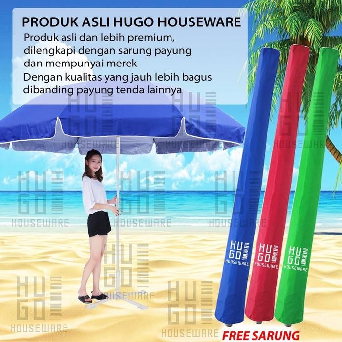 HUGO Payung Jualan 280 CM Payung Tenda Taman Pantai Cafe Bazar Lapak