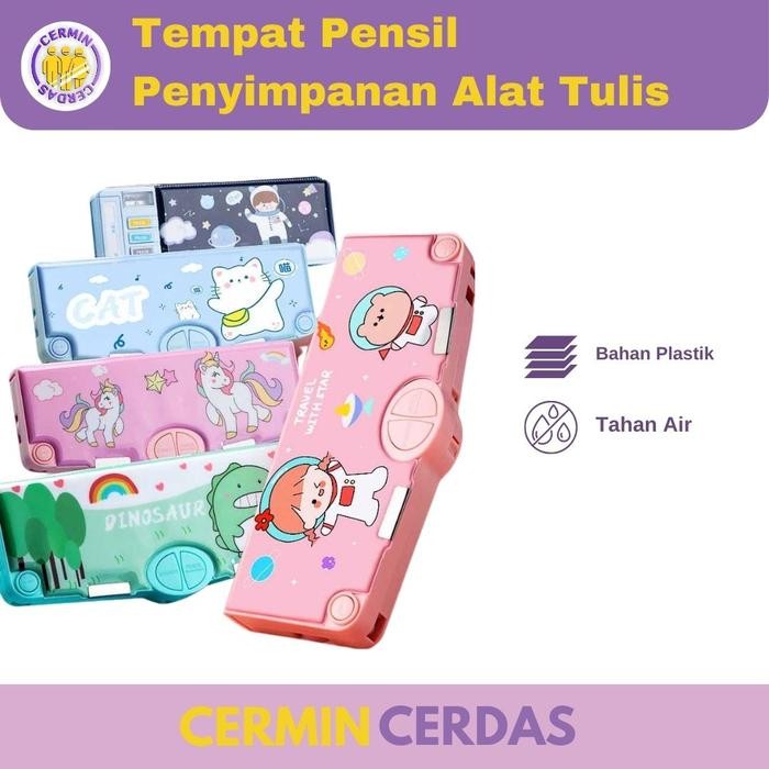 

ASLI Tempat pensil Anak Kotak Penyimpanan Alat Tulis Sekolah Bahan Plastik READY STOCK