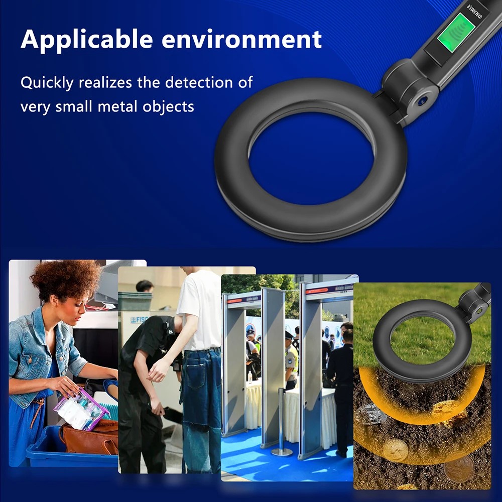 Metal Detector Electronic Metal Detecting Device Airport Security Metal Detector 180Foldable Head