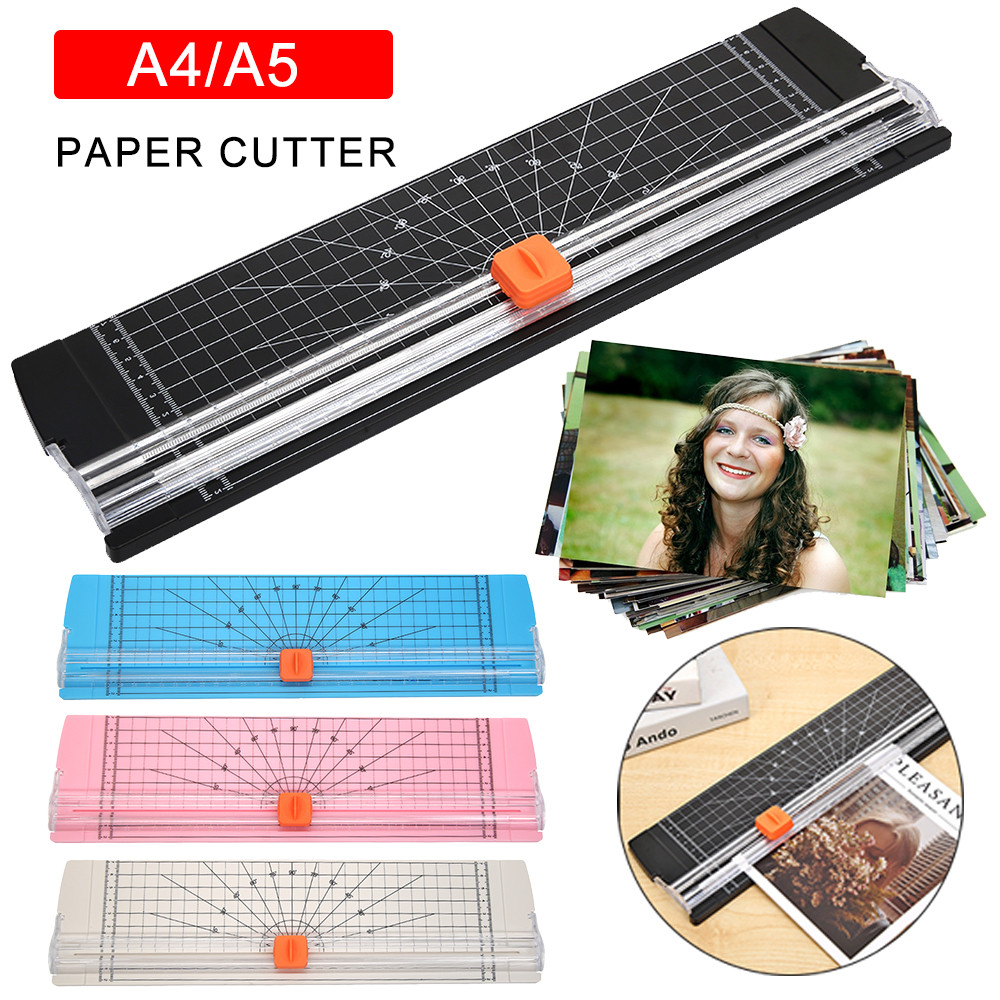 

A4/A5 Paper Photo Cutter Paper Cutting Guillotine with Pull-out Ruler Trimmers Scrapbook Cutting Mat