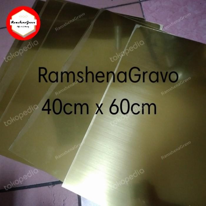 

READY gravoply gold bahan name tag/laser/40cm x 60cm tebal 1.5mm NEW