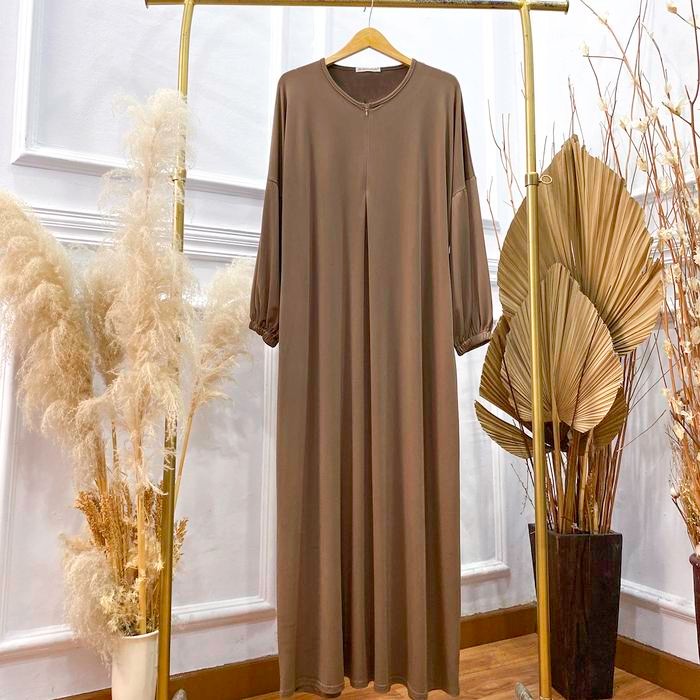 (Allthebest) JV Hasanah Abaya Shireen Jersey Dress - Gamis Abaya Polos Jumbo Oversized Daily Adem